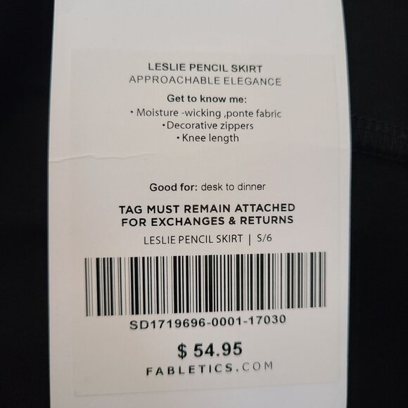 Fabletics US Women's Size S Leslie Pencil Skirt Black Stretch Knee Length NEW - Picture 8 of 11